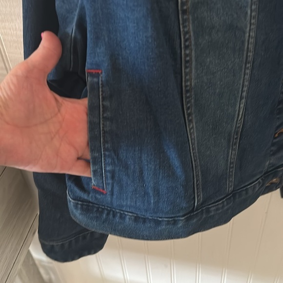 Like New! Frye & Co. Southwestern Aztec Blue Denim Jacket sz 3X - Picture 9 of 17